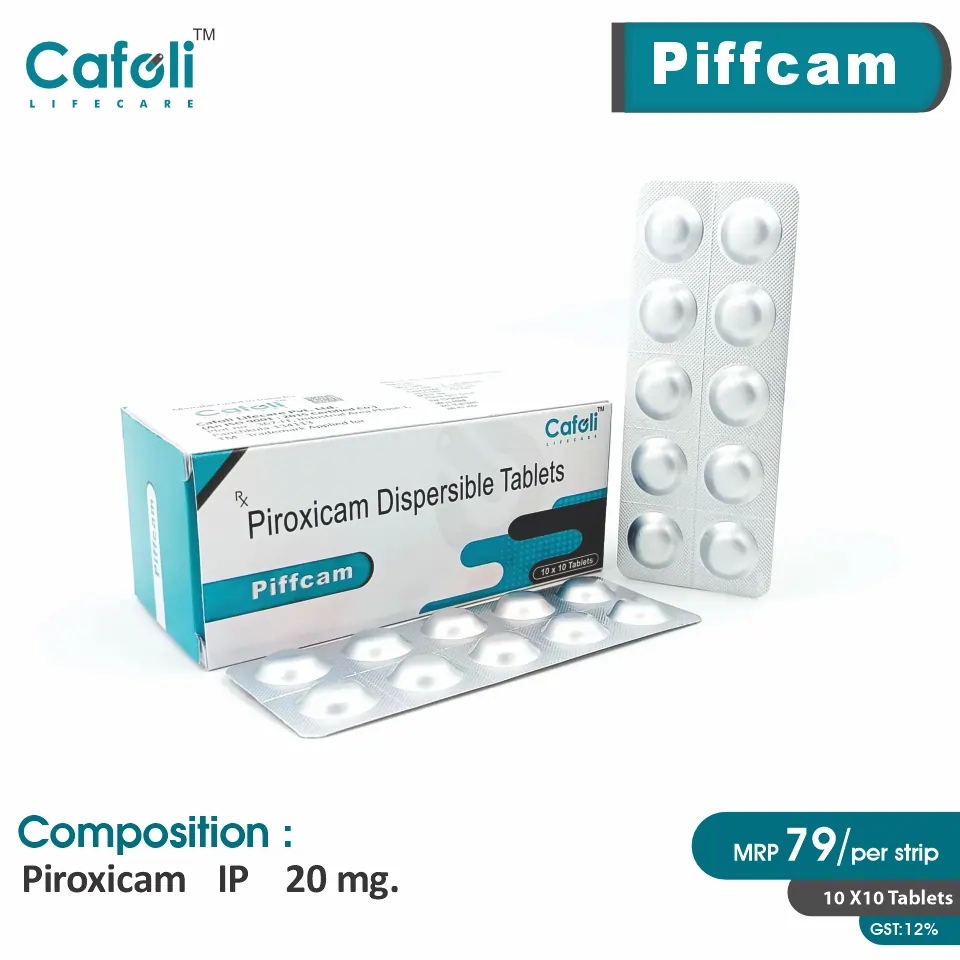 Piroxicam 20mg at the best price in PCD Pharma Franchise for (NSAID), Pain Relief, and Inflammation Reduction.